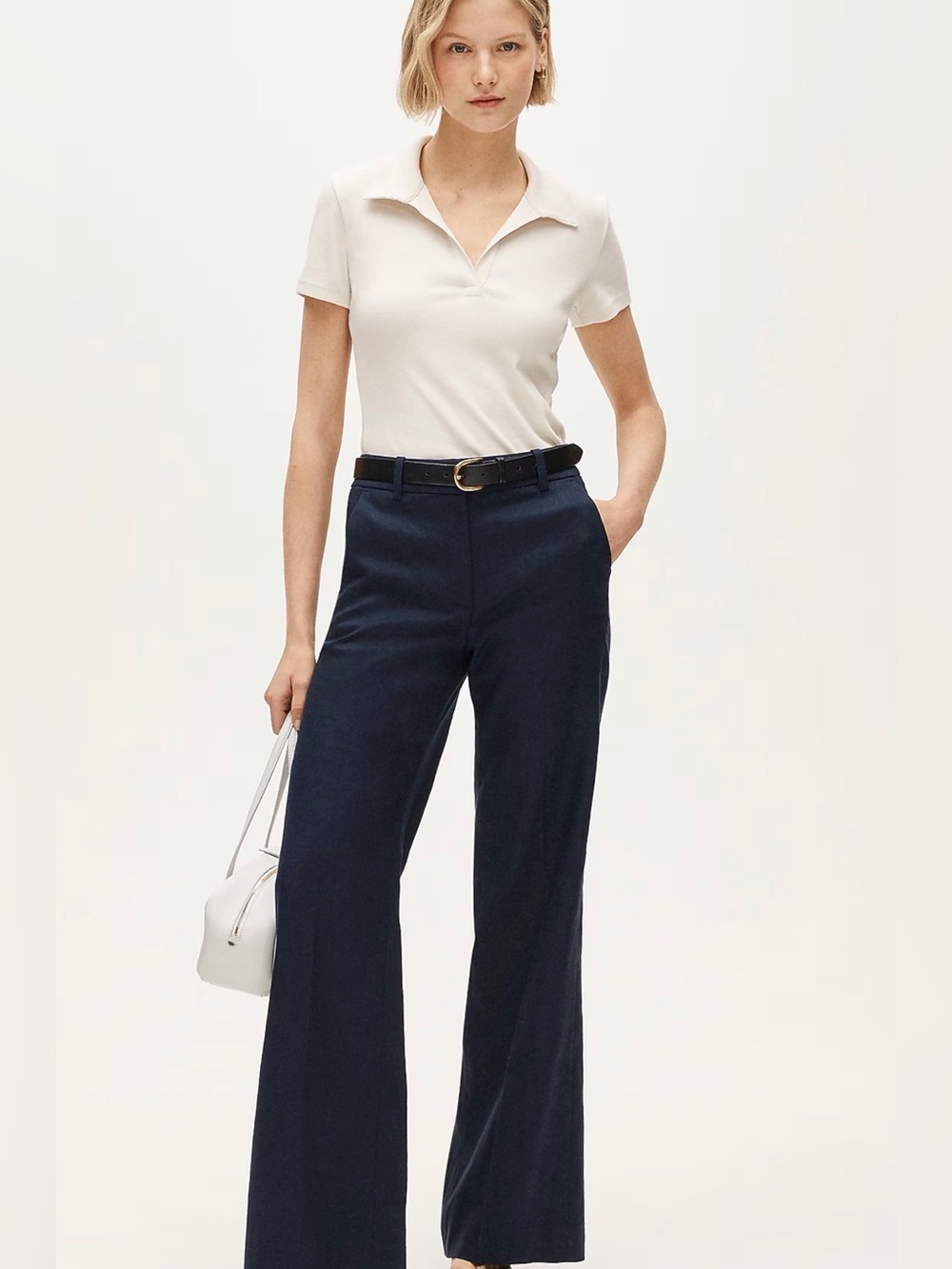 J CREW SIZE 4 Carolina flare pant in stretch linen blend BZ404